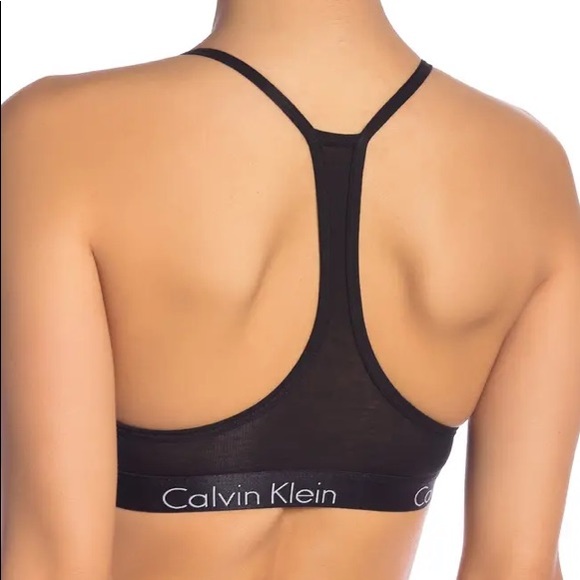 CALVIN KLEIN V-Neck Racerback Cotton Bralette - Picture 2 of 7